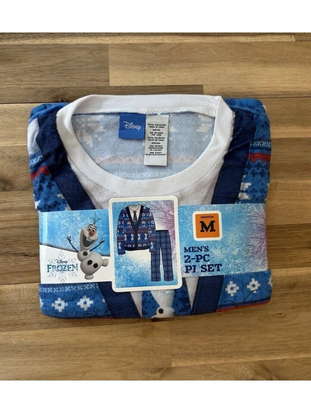 Disney Frozen Olaf Men’s Pajama Set 2-Piece Fleece PJs NWT Holiday Gift Sz M
